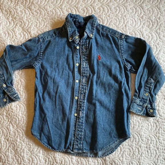 Ralph Lauren Kids Long Sleeve Jean Shirt - Picture 4 of 5